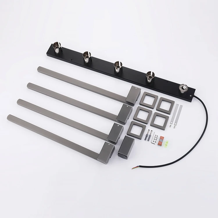 Kidolux 2024 New Design Professional Concealed Grey Bathroom Wall Heater Ac Towel Warmer Heated Electric Towel Rail Rod
