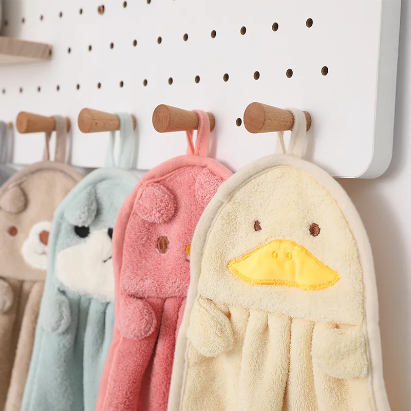 Fashion cartoon animal kitchen towel holder micro fiber absorbent towel hand dry terry towel