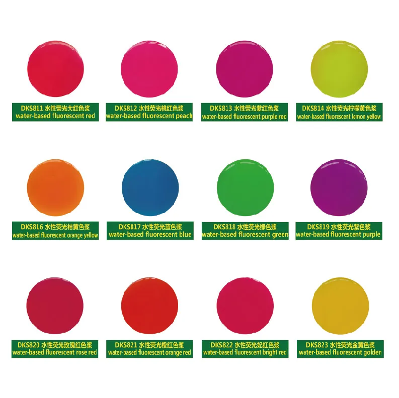 Water-based Fluorescent Color Paste Neon  Liquid Pigment For Waterborne Paint Leather Ink