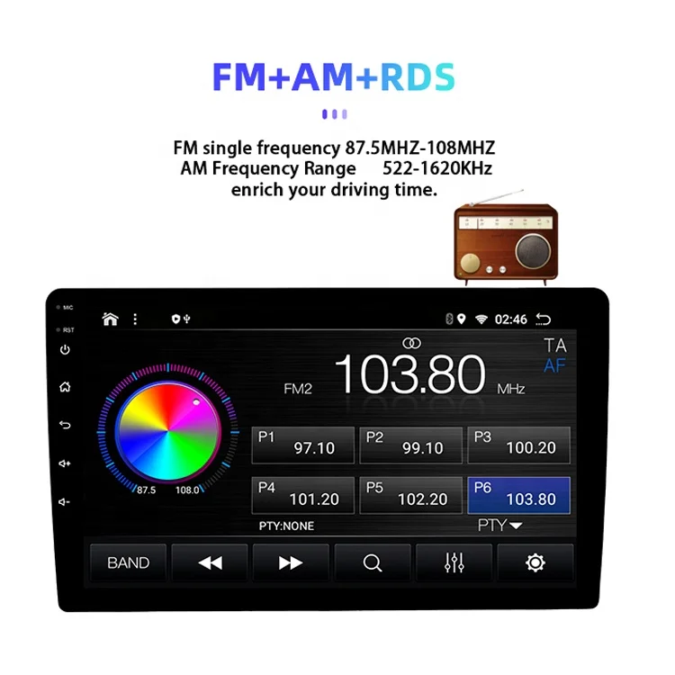 1001A10D Универсальный 10 дюймов Android 2din автомобильный Dvd плеер беспроводной Carplay автомобильная стереосистема с DSP RDS