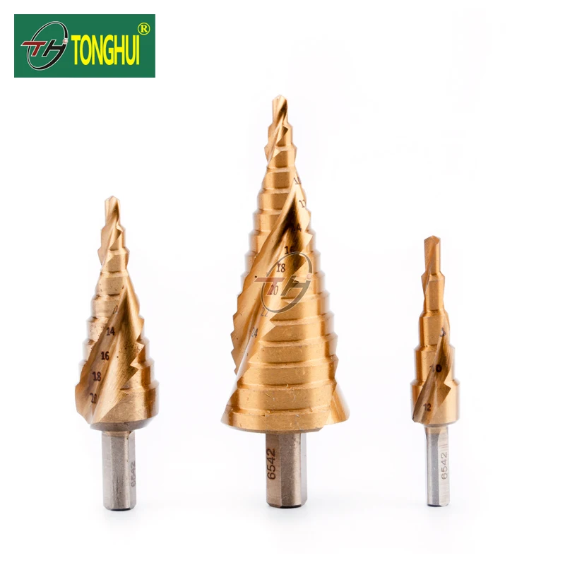 3 in 1 Titanium Plated HSS 4241 Unibit Step Drill Bit for Aluminium Plate