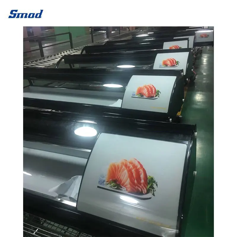 Single Layer Supermarket Cold Display Counter Display Cooler Top Sushi Showcase Refrigerator for Sale Ce
