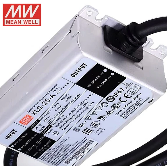 Meanwell импульсный источник питания 25 Вт XLG-25-A/AB 700mA 57 В XLG-25 серии постоянный светодиодный драйвер