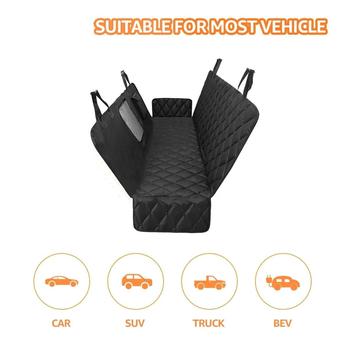 Pawise Large Storage Pocket Pet Dog Back Seat Seat Cover Nonslip Backseat Hammock Dog Travel Car Seat Cover For Car SUV Truck