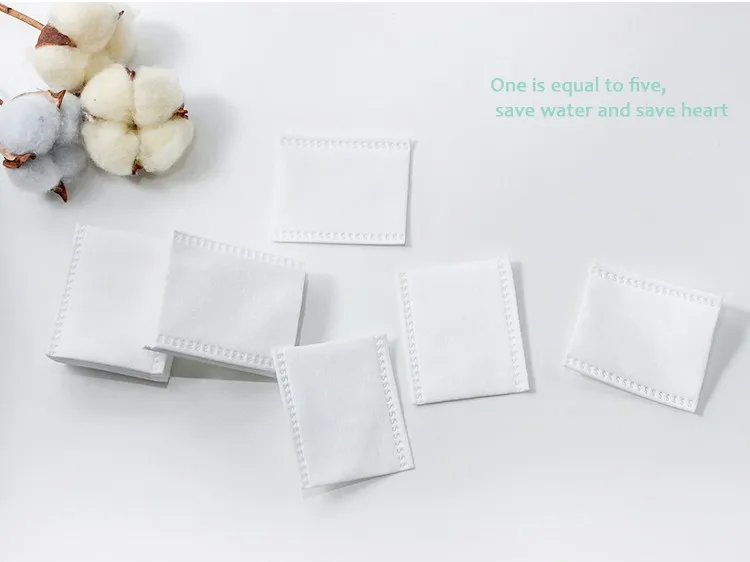 Custom Lint Free Biodegradable 5 Layers Cosmetic Makeup Remover Toner Organic Soft Facial Disposable Pure Cotton Pads