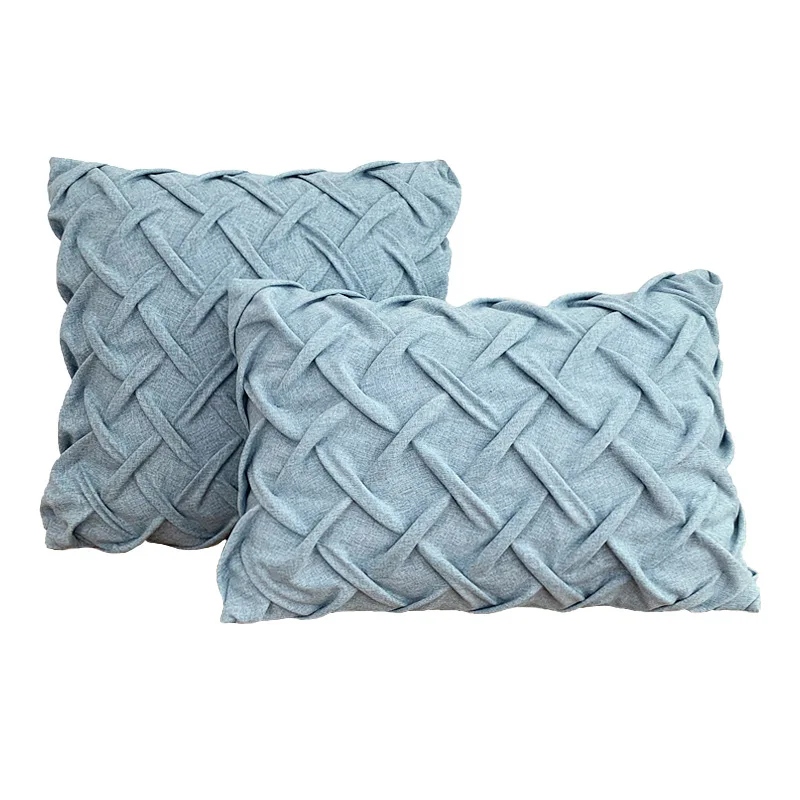 Ins Solid Chevrolet Color Cotton Hemp Wrinkled Throw Pillow Public Room Cushion Sofa Seat Waist Pillow Cushion Cover