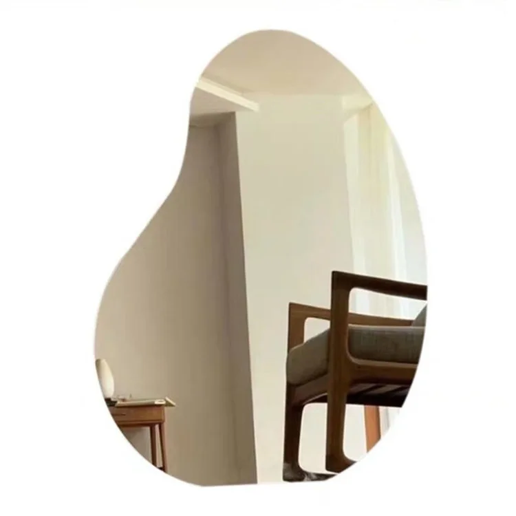 wholesale 3mm frameless oval mirror glass with polish edge