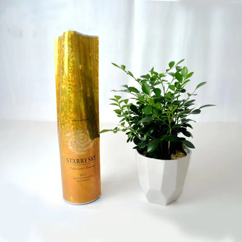 Laser PVC Heat Shrink Sleeve Labels For Cosmetic Beverage Wine Bottles Shrinkable Wrap Labels with Logo Printing