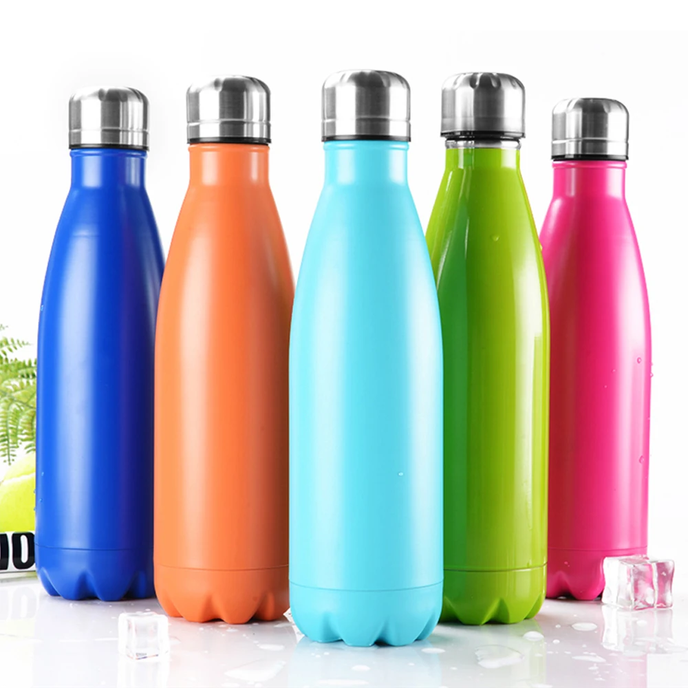 
17oz Stainless Steel Double Wall Vacuum Insulated Sports Coke Shape Thermal Water Bottle Travel Mug 