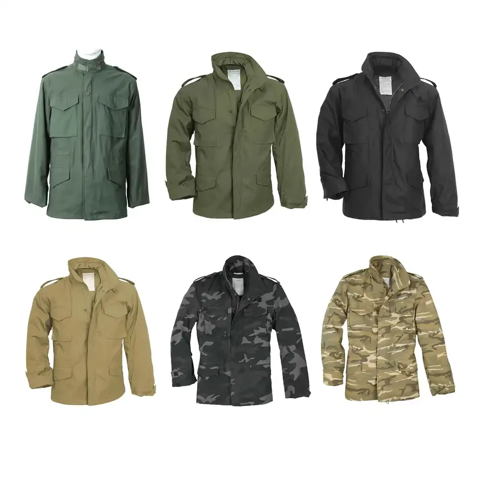 Custom Olive Green Camouflage M65 Jacket Outdoor Camo Tactical Uniform M65 Field Jacket American