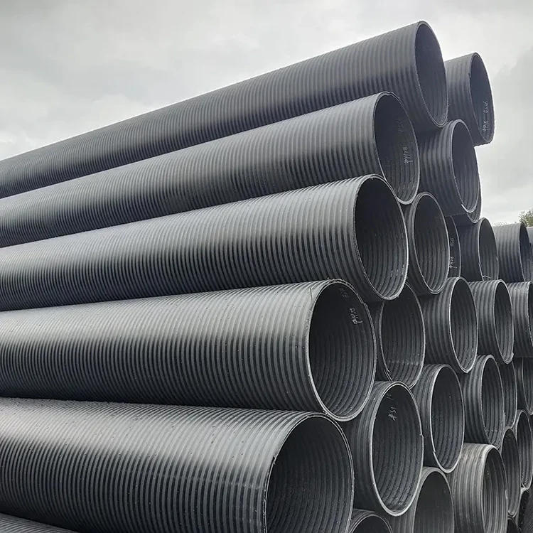 HDPE поли полая обернутая стальная полоса типа армированная Двухстенная гофрированная труба для ствола