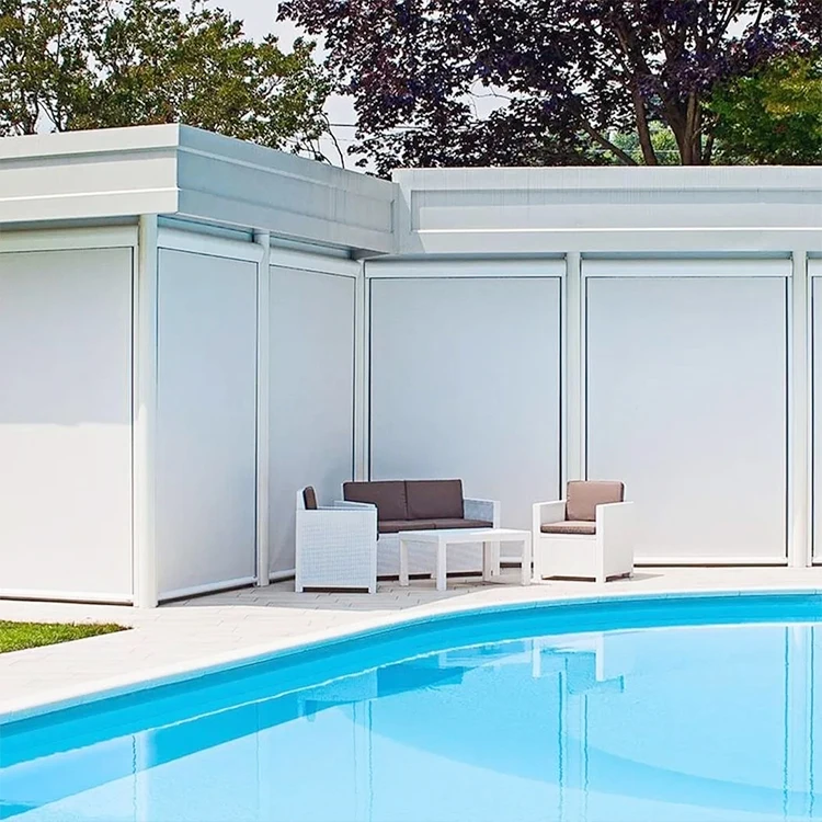 White Smart Zip Screen Blind Roller Shades,roller Fabric Garden Zipper Track ,sun Shading Modern Electric French Window Outdoor