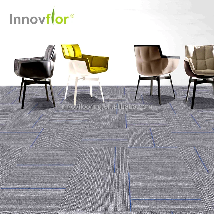 High Quality Comercial Use 50*50cm Bitumen Backing Stripe Carpet Tiles 100x100 For Office