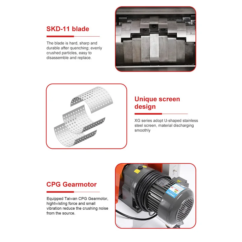 Manufacturer Ce Industry Plastic Crusher Pipes Pp /Pe Lump Block Injection Wasted Granulator Injection Wasted Recycling Line Cru