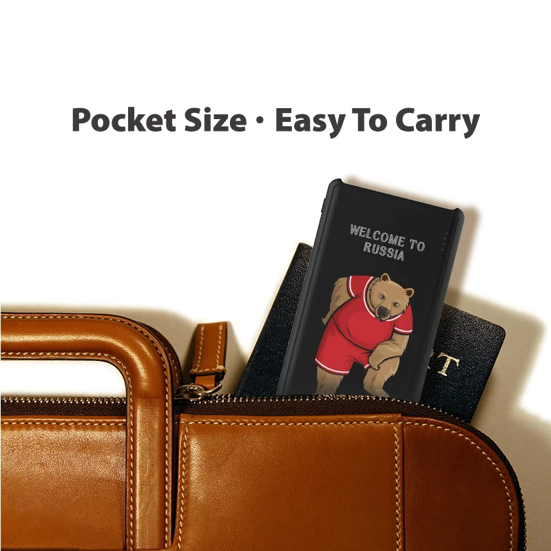 
5000mah 10000mah 20000mAh powerbanks customize logo football Game bear russia world cup memorial edition power banks 