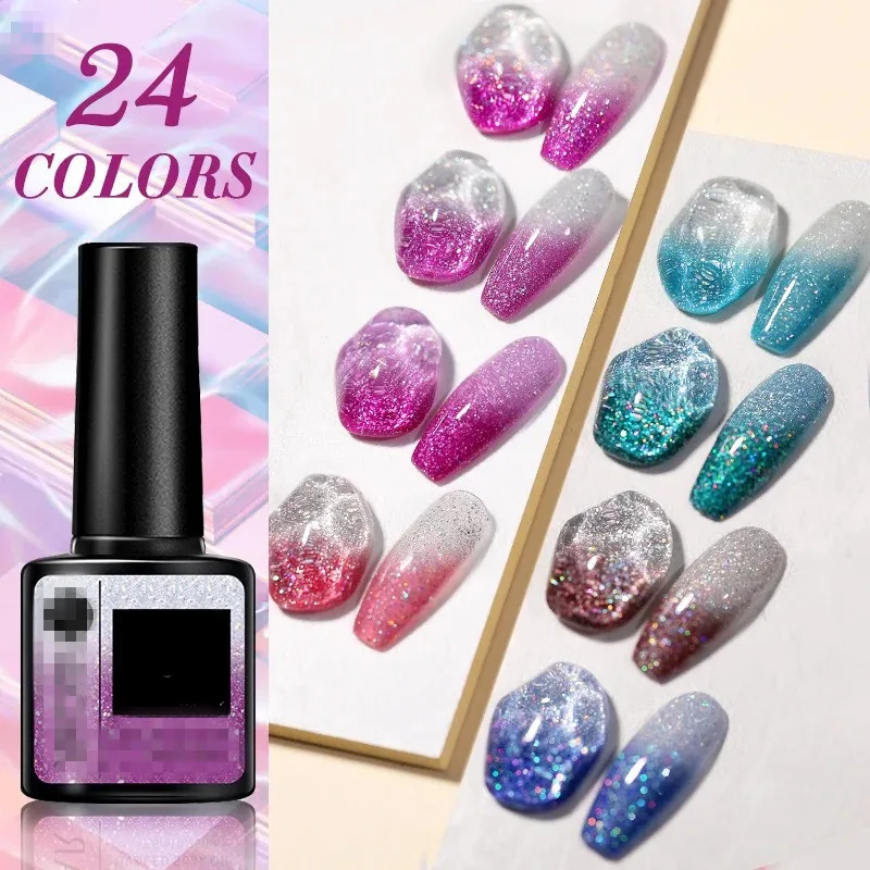 Nail polish, iridescent aurora snow soak, long-lasting varnish, ultraviolet rays