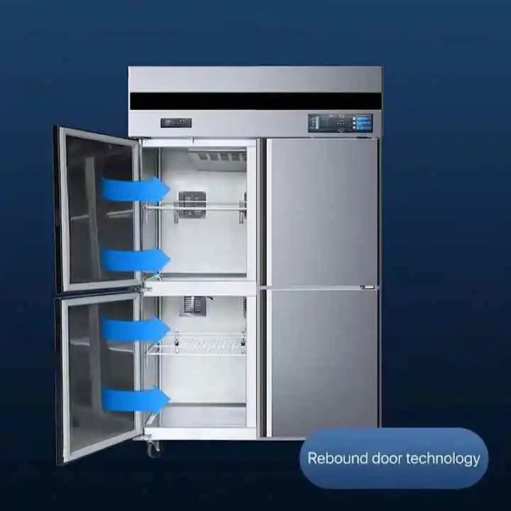 High Quality 4 Door Stainless Steel Frezzer Vertical Refrigerator Stand Up Frezzer Upright