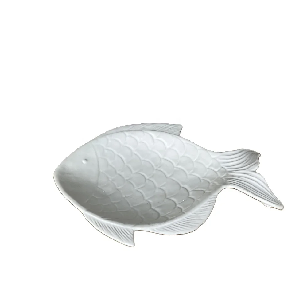 Eco friendly Restaurant Hotel Crockery Serving Ware Platter Appetizer Fish Plate Dishes Ceramic
