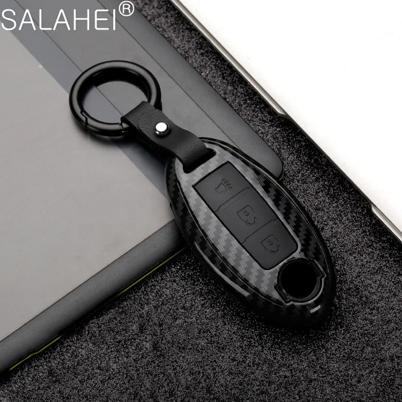 Carbon Fiber Pattern Car Key Cover Case For Nissan Teana X-Trail Qashqai Livina Sylphy Tiida Sunny March Murano Geniss Juke