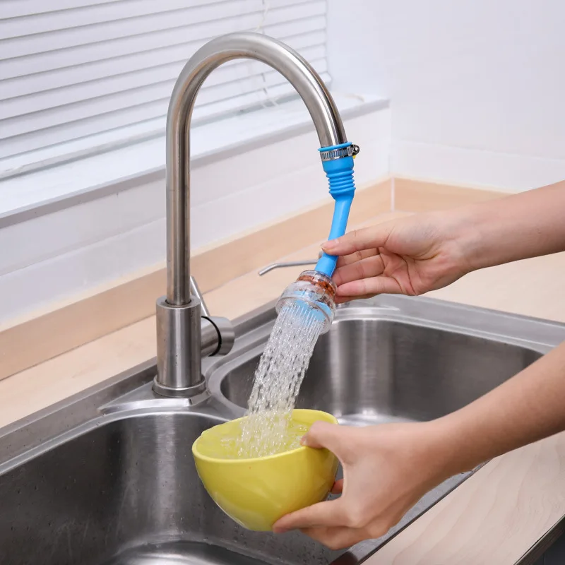 LLX760 Adjustable Faucet Filter Kitchen Water Filter Retractable Rotating with Maifan Stone Faucet Filter Tap Water Purifier