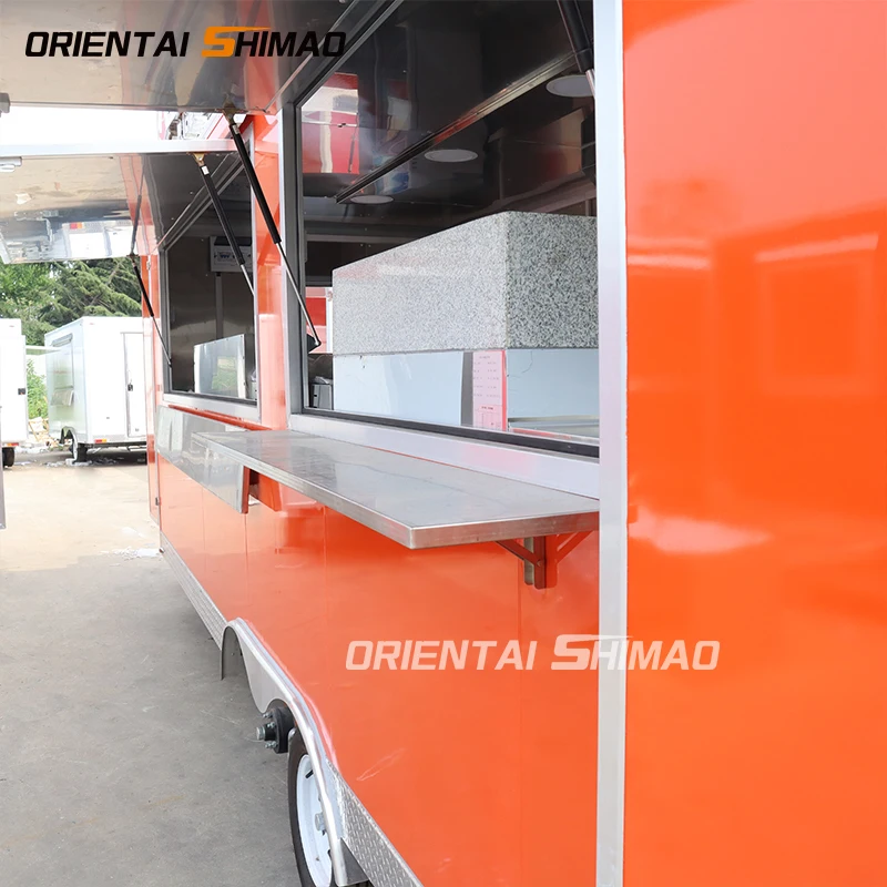 Shimao Oriental Customizable Aluminium Square Food Truck New Condition with DOT Certificate Solar Mobile Coffee Pizza Trailer
