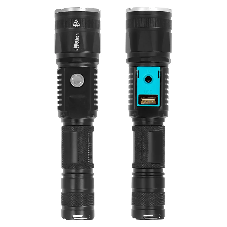 Outdoor camping Led Flash lights super bright hunting torches USB chargeable T6 Flashlight