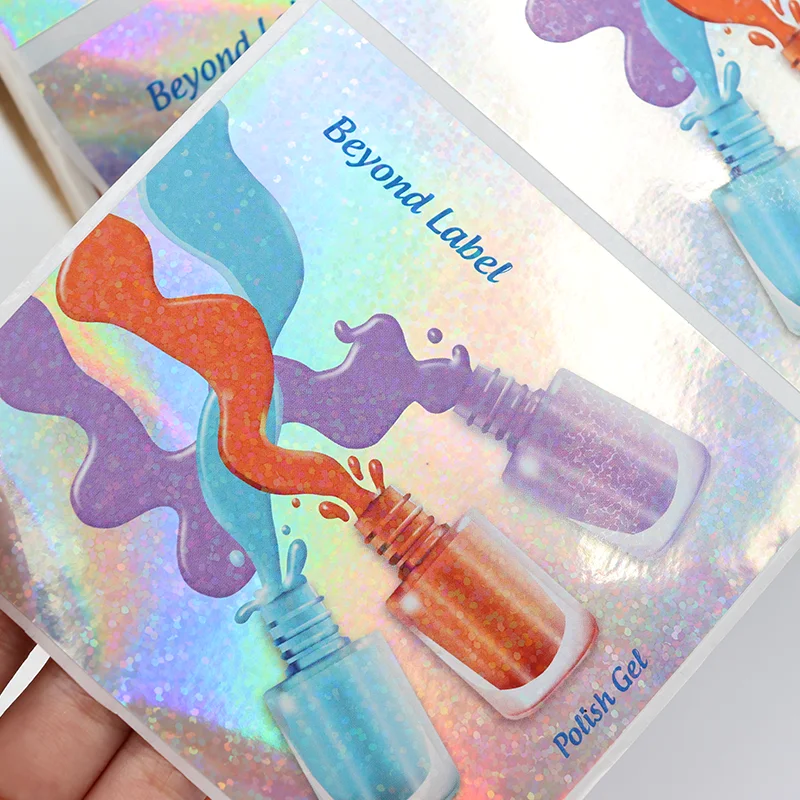 Free Sample China Manufacturers Customized logo Label Holographic Paper Pvc Packaging Printing Roll Sticker Printer