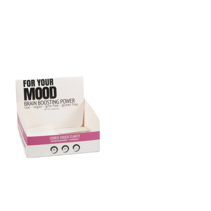 Custom Printed perforated Display Boxes For Energy Bar Matte Glossy Chocolate Bar Box Truffles Sweet Snack  Display Paper Box