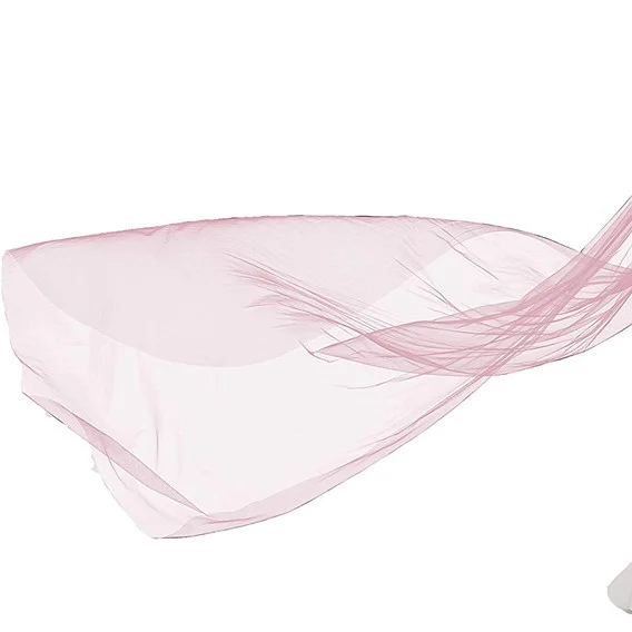 Bride wedding gauze shawl pink ivory black thin net cloak back split elegant long cloak