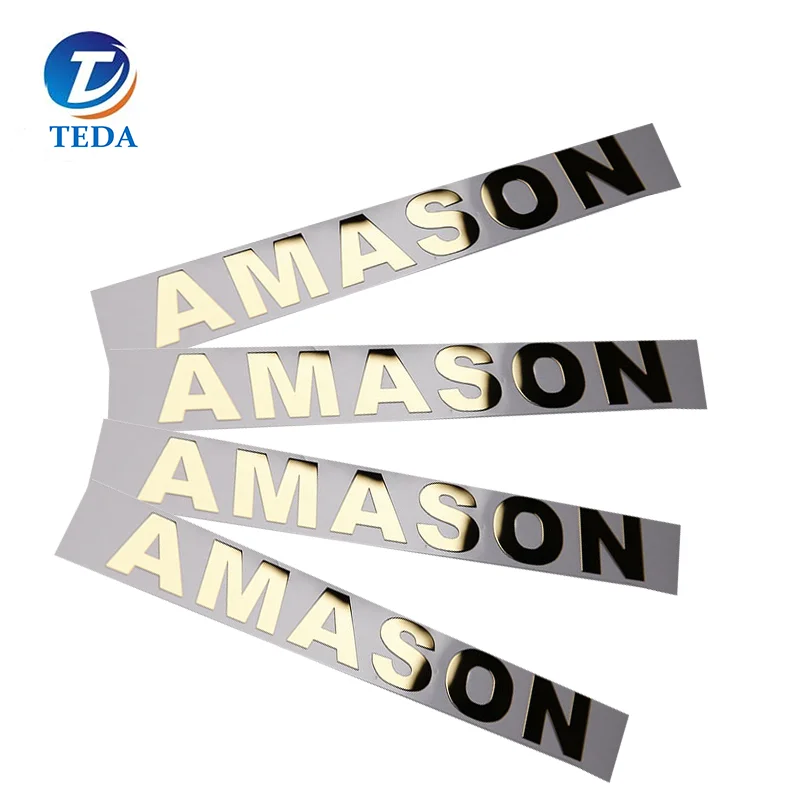 cutomn metal label 3m label embossed metal sticker