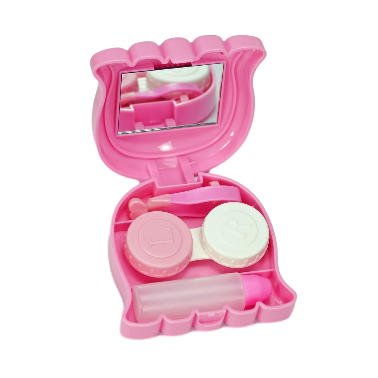 
Plastic Mirror Contact Lens Travel Case Kit with Tweezers silicone Accessories Cheap Cartoon Cute Easy Take creative dual 038e 