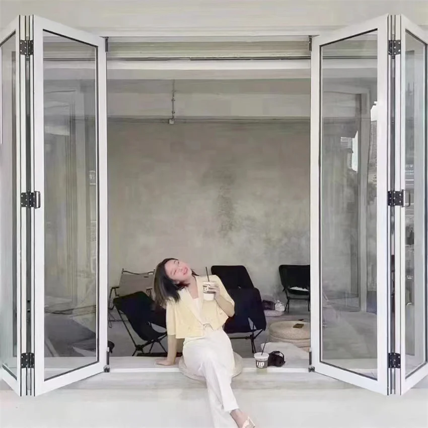 Factory Accordion Door Folding Interior Soundproof Bifold Doors Aluminium Folding Patio Door