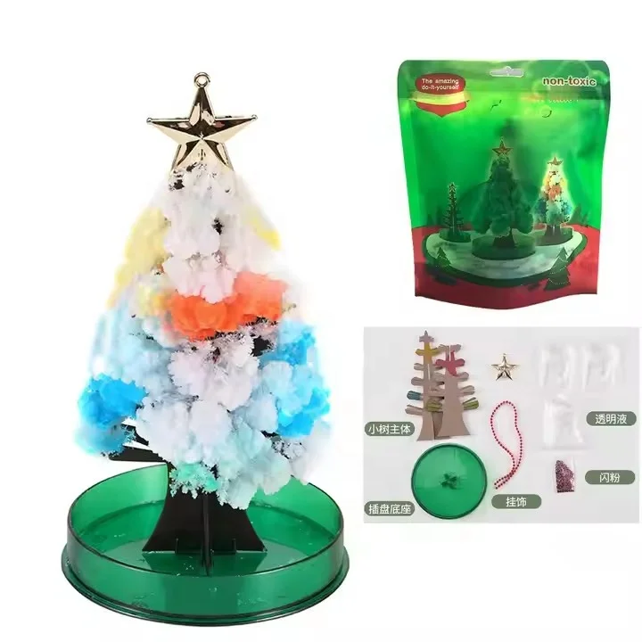 yuyang Festival Decorations Funny DIY Crystal Growing Tree Gift Toys Kids Paper Magic Christmas Tree