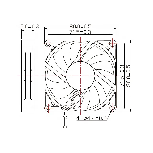 
80x80x15mm Exhaust Laptop 12V DC Axial Flow Mini Cooling Computer Case Fan 