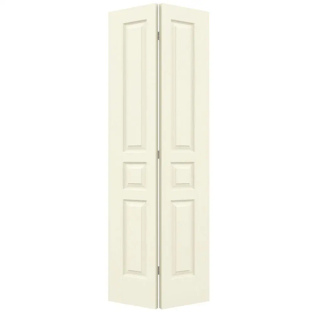 European Design Half-louvered Primed Hollow Core Pine Bi-fold IInternal doors Wooden doors 30 in x 80 in