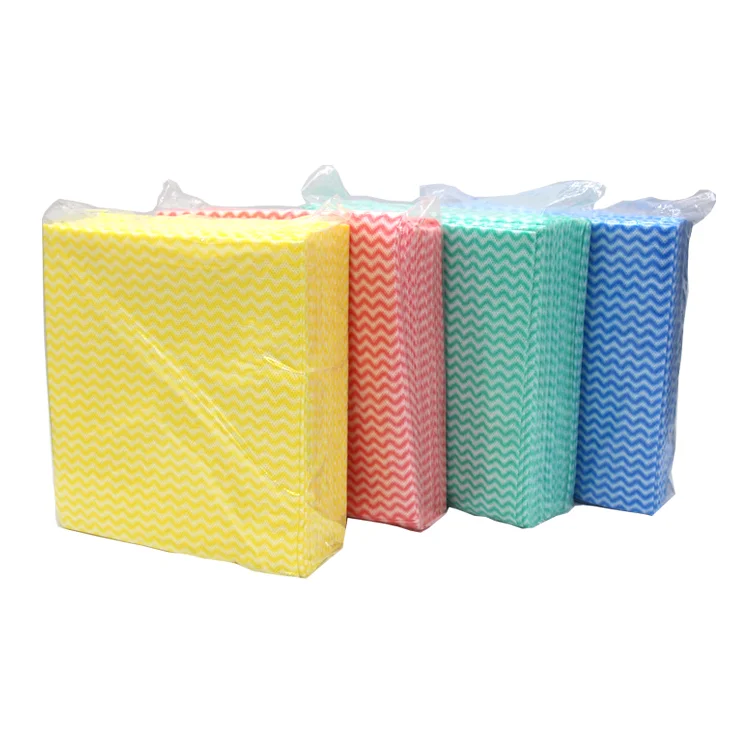 Household spunalce Reusable  wave nonwoven kitchen dish cleaning cloth lazy rags  Disposable Kitchen Paper Towel roll