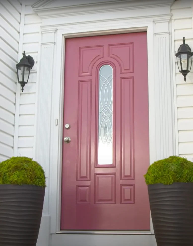 Factory Hot Sale  Pre-hung Exterior Fiberglass Door with PVC Frame