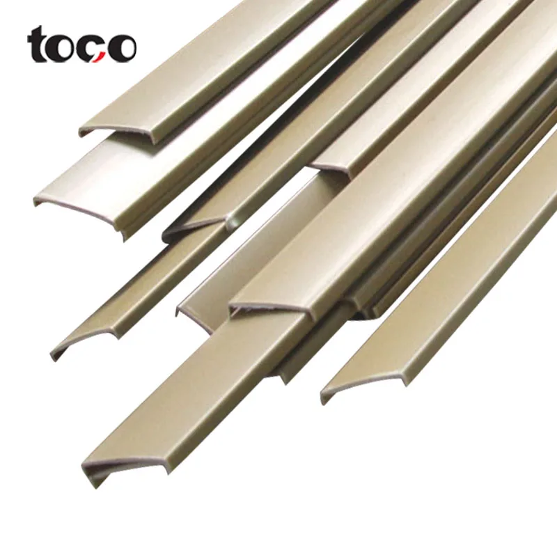 Кромкооблицовочная кромка toco U18 мм алюминий хромированный серебристый золотой цвет