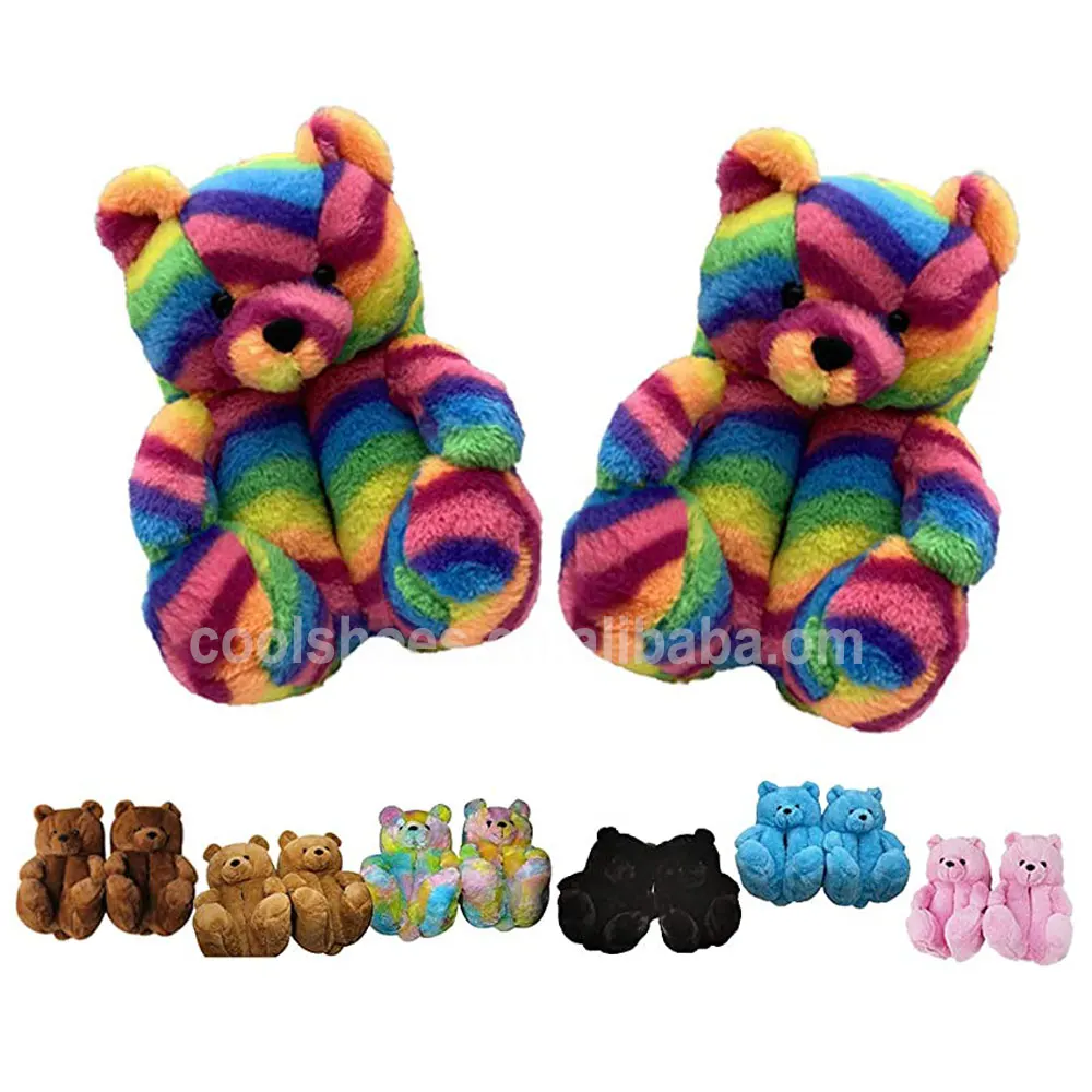 
Hot sales House Slippers Lovely plush slipper animals teddy bear slippers 
