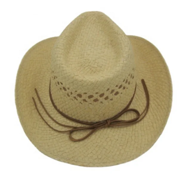 Natural Grass Spring Summer Cowboy Hat Adults Straw Hat Straw Visor