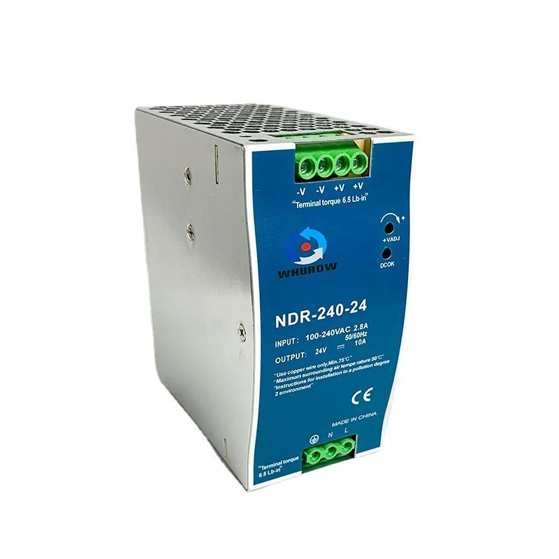 NDR-240-24 ультра тонкий DIN рейка крепление 24V 10A для промышленного контроля привод электрического шкафа импульсного источника питания