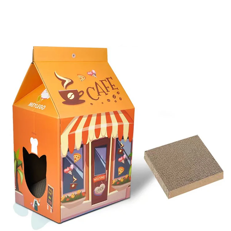 Lovely Cozy Foldable Pet Toys House Breathable Cardboard Paper Box Cat House Eco-friendly Pet Houses