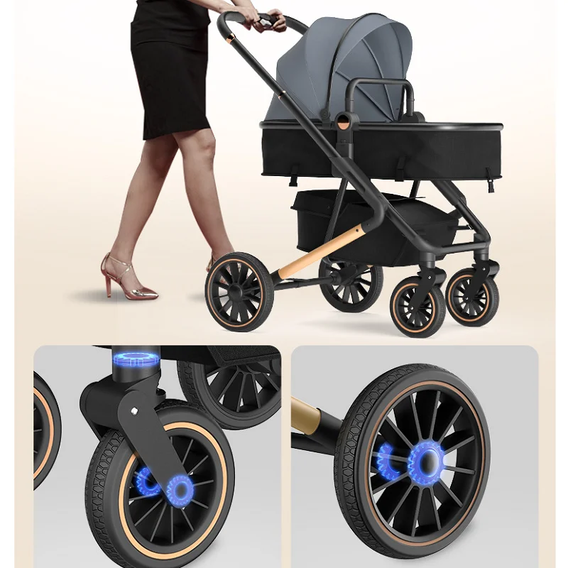 Factory Multi-Functional New Born Baby Stroller Luxury Easy Folding Kids Wagon Pushchair Poussette