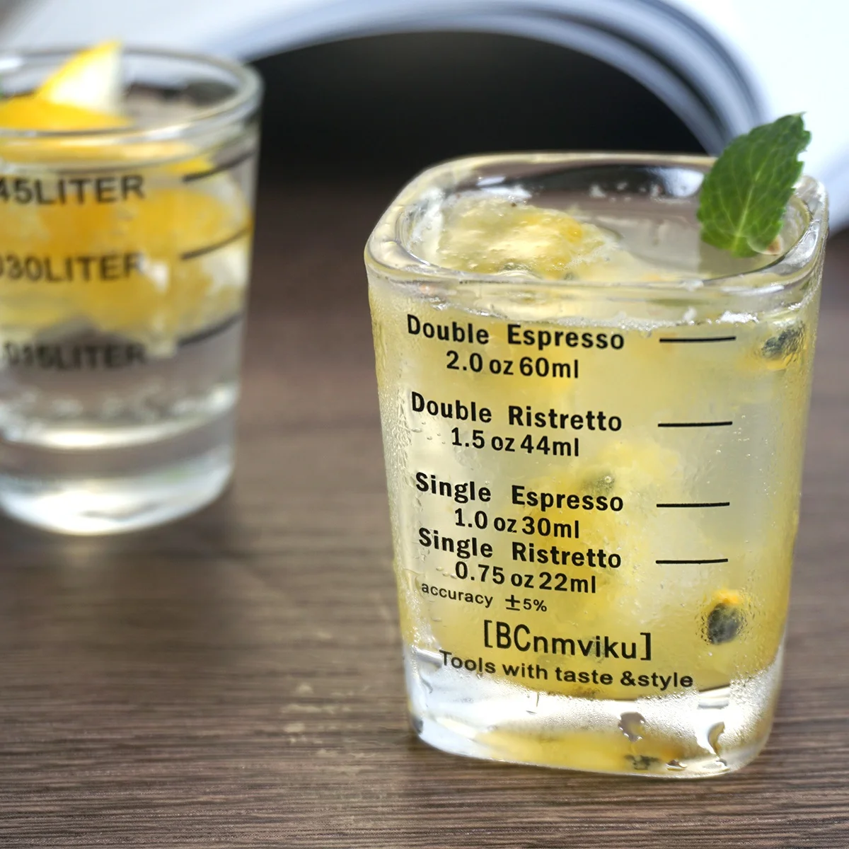 BCnmviku 60ML/2oz Crystal Glass Coffee Measuring Cup Barista Essential Coffee Tool Espresso Shot Glasses Factory Direct Sell