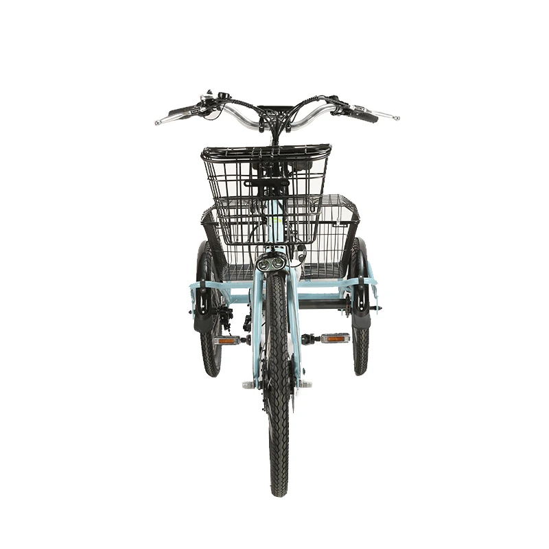 3 Wheel Ebike Electric Trike Fat Bicycle Trike 500W Electric Tricycle in 10Ah Removable Battery with Front Basket Rear Cargo