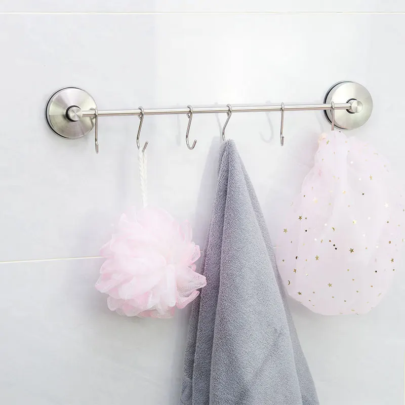 Bathroom Accessories Set Luxury Stainless Steel Suction Cup Hooks Shower Head Holder Towel Ring Hardware Kit