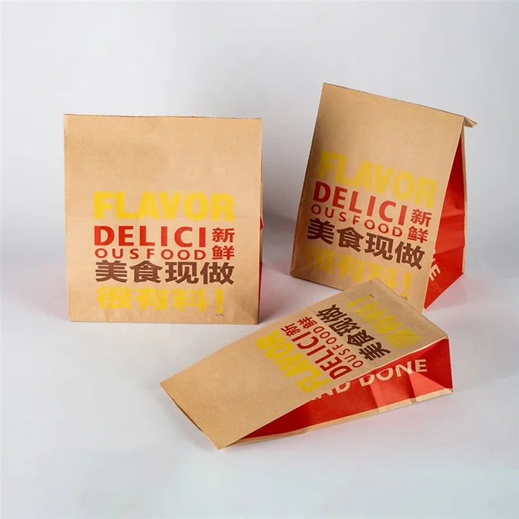 KM China wholesale custom without handle food lunch kraft paper bags for wedding birthday party