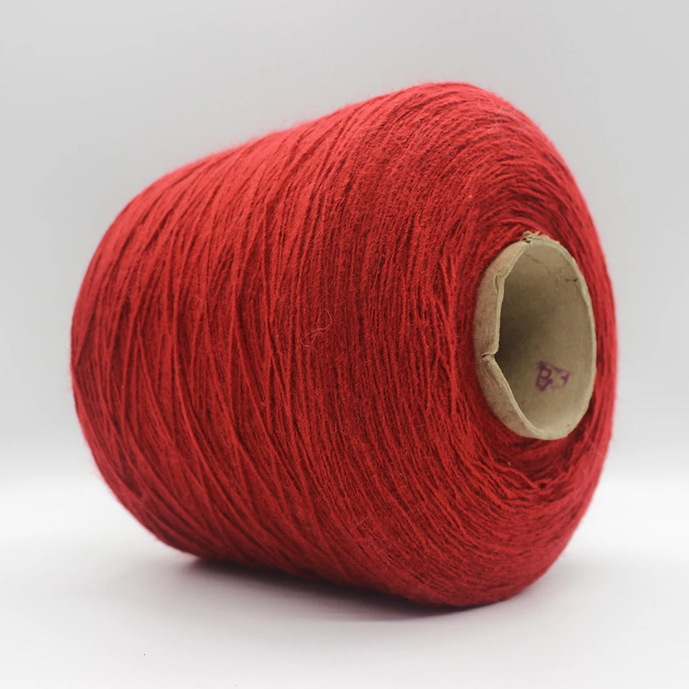 Best Selling Iceland Yarn Red Acrylic Merino Wool Knitting Scarf Dyed and Ring Spun for Sewing Weaving Embroidery Recycled