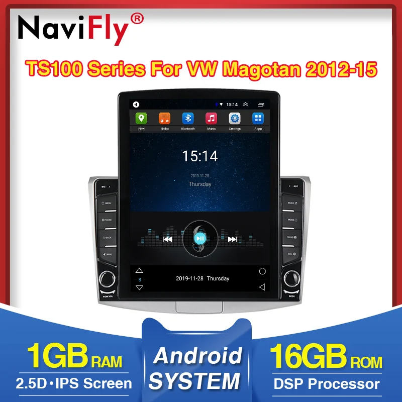 Navifly Android 9 Tesla экран 1 + 16g Автомобильный видеоплеер для VW Passat B6 B7 CC Magotan 2011-2014 GPS навигатор 2.5D