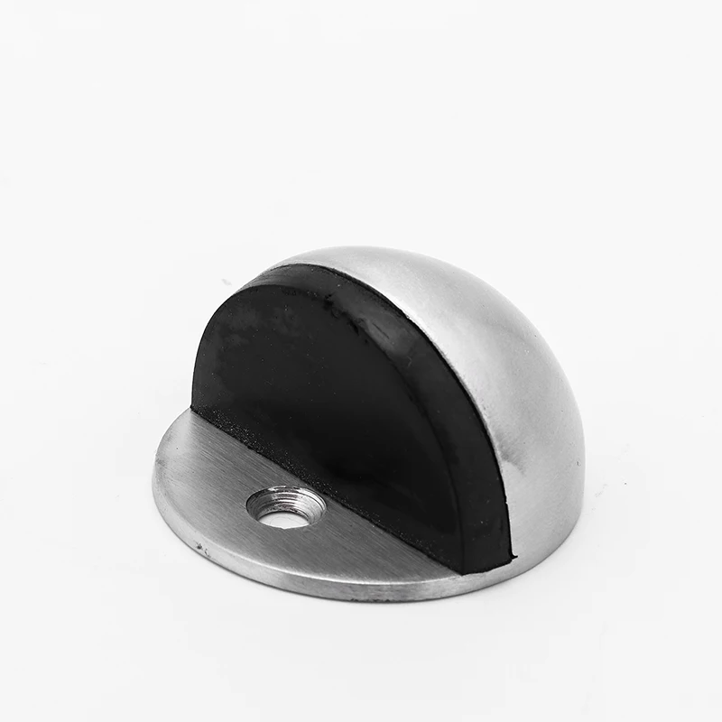 Home security hood door stopper horse hoof doorstop satin nickel half moon magnetic door stop